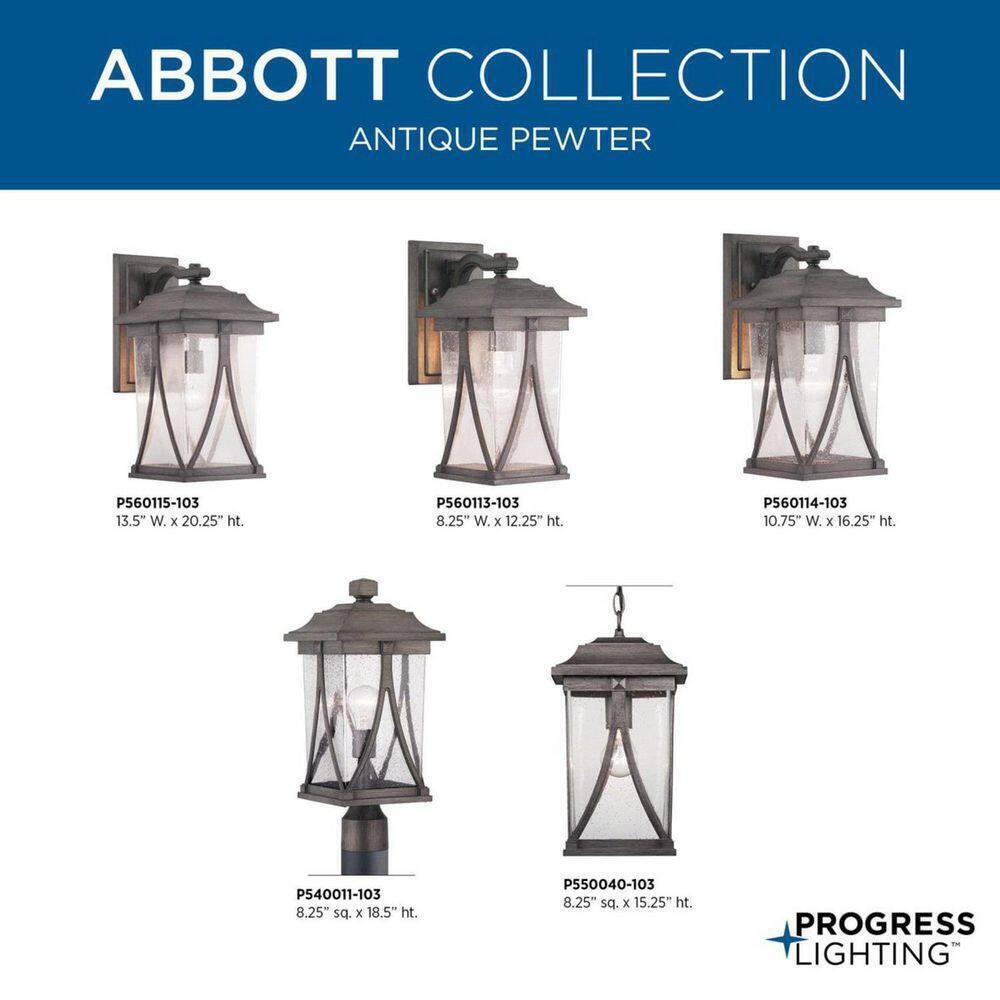 Progress Lighting Abbott Antique Pewter Clear Seeded Glass Post Lantern Light