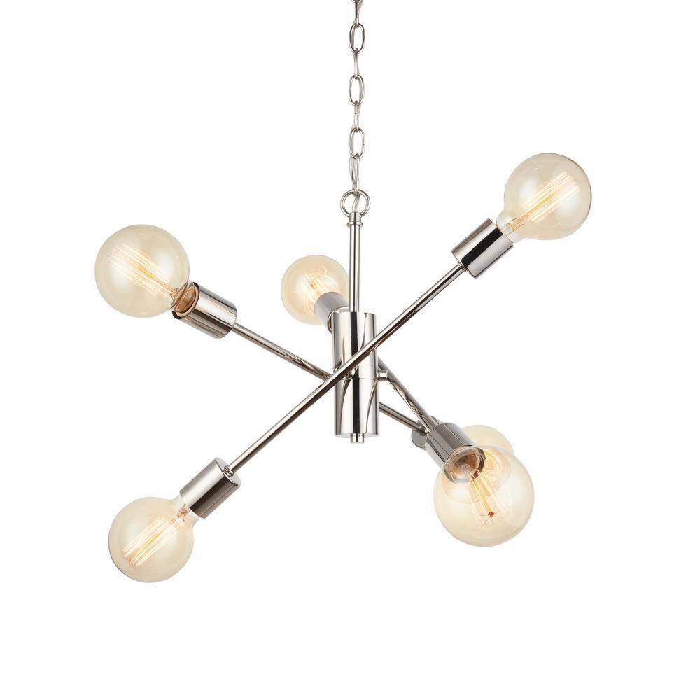Home Decorators Collection Fife 6-Light Polished Nickel Sputnik Chandelier