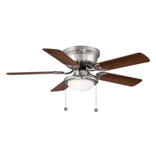 Hugger 44 in. LED Indoor Brushed Nickel Ceiling Fan with Light Kit AL383CPQ-BN