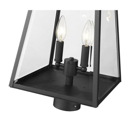 Broughton 2-Light Black Aluminum Outdoor Weather Resistant Post Light