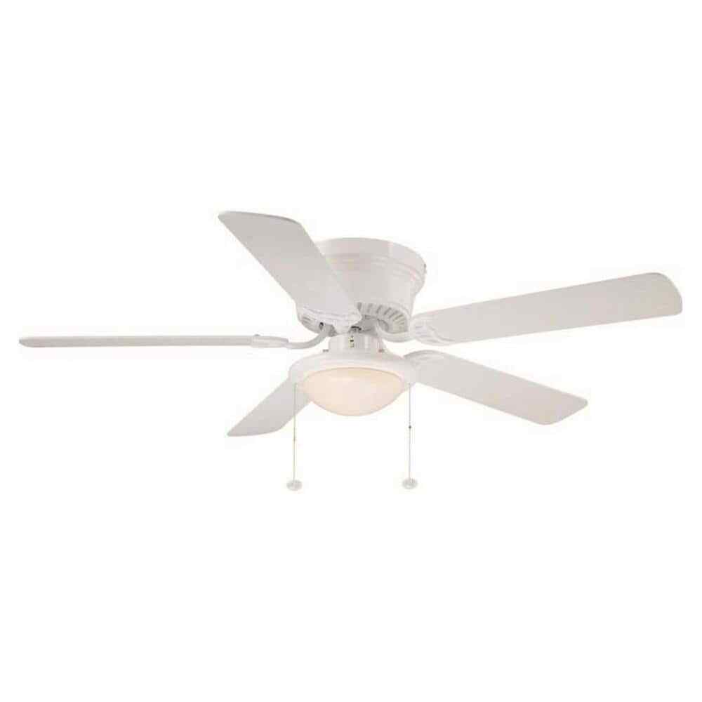 Hugger 52 in. LED Indoor White Ceiling Fan with Light Kit AL383LED-WH
