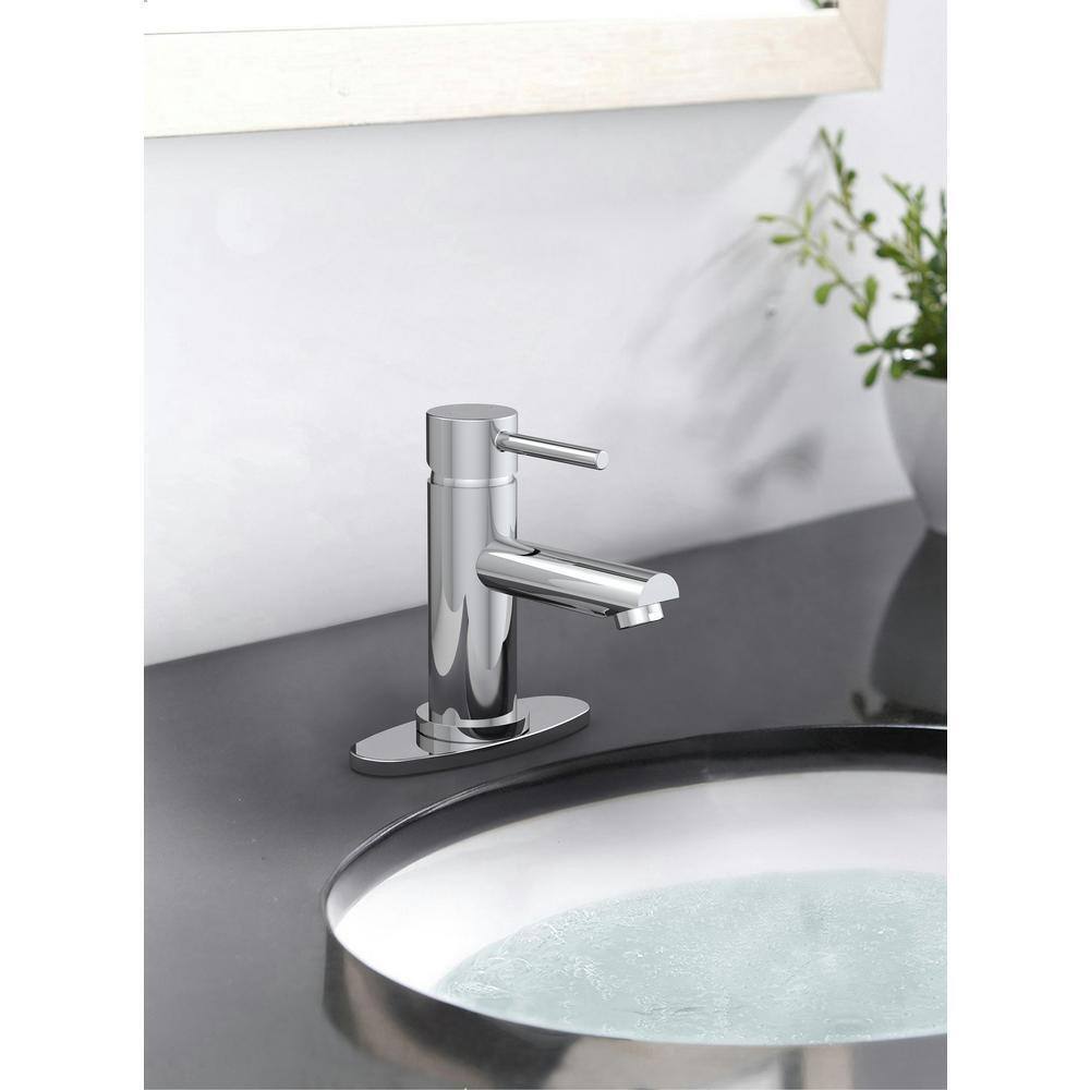 Cartway Single-Handle Single Hole Bathroom Faucet in Chrome