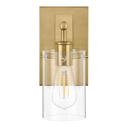 Hampton Bay Regan 4.5 in. 1-Light Brushed Gold Vanity Light w/ Clear Glass Shade
