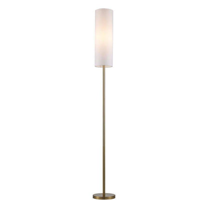 Hampton Bay McCarthy 66.5 in. 1-Light Gold Floor Lamp with Slender Fabric Shade