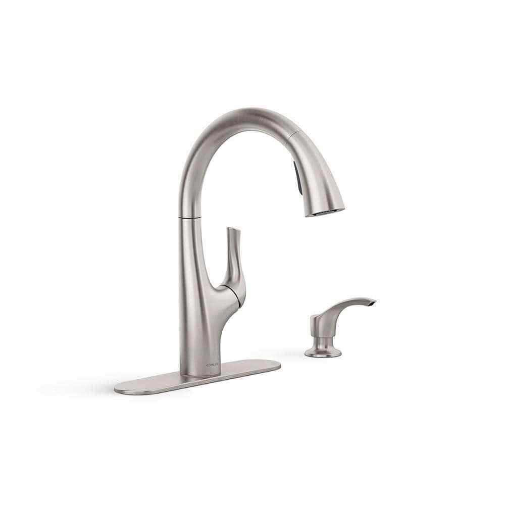 KOHLER Avi Single-Handle Pull Out Sprayer Kitchen Faucet in Vibrant Stainless