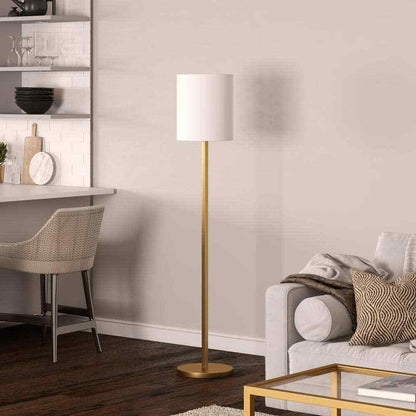 Meyer&Cross Braun 62 in. Brass Finish Floor Lamp with Round Base FL0904