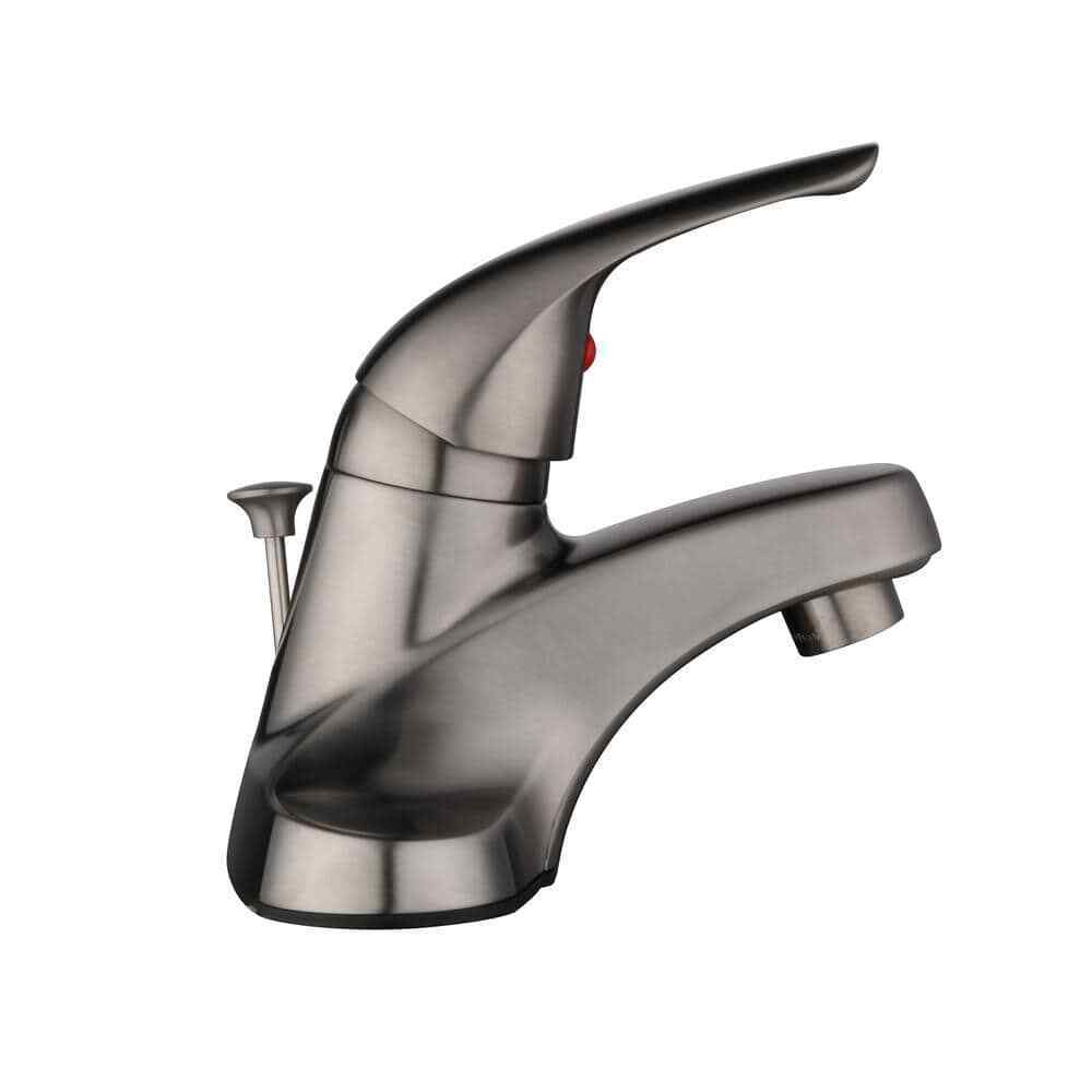 Design House Middleton 4 in. Centerset 1-Handle Bathroom Faucet in Satin Nickel