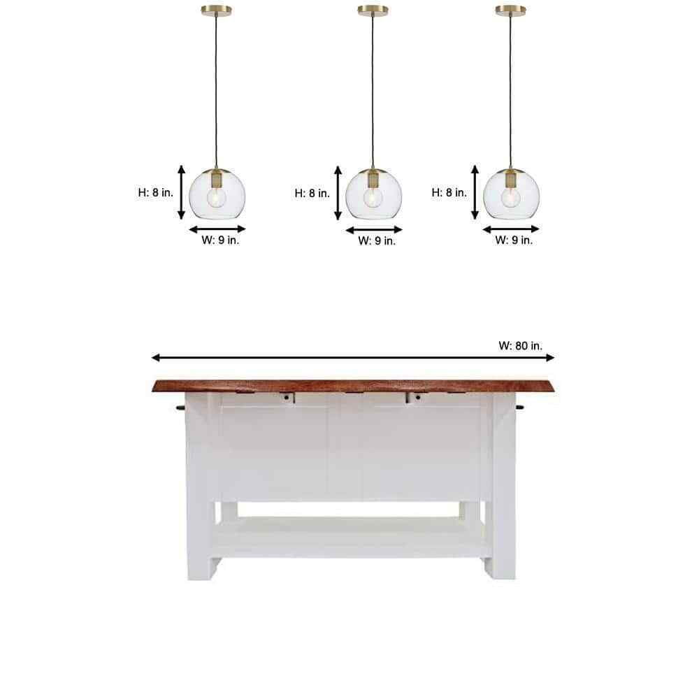 Home Decorators Collection 1-Light Antique Brass and Glass Mini-Pendant AF42409S
