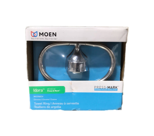 MOEN Idora Towel Ring with Press and Mark in Chrome MY3786CH