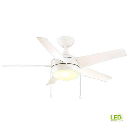 Home Decorators Windward 44 in. LED Indoor Matte White Ceiling Fan w/ Light Kit