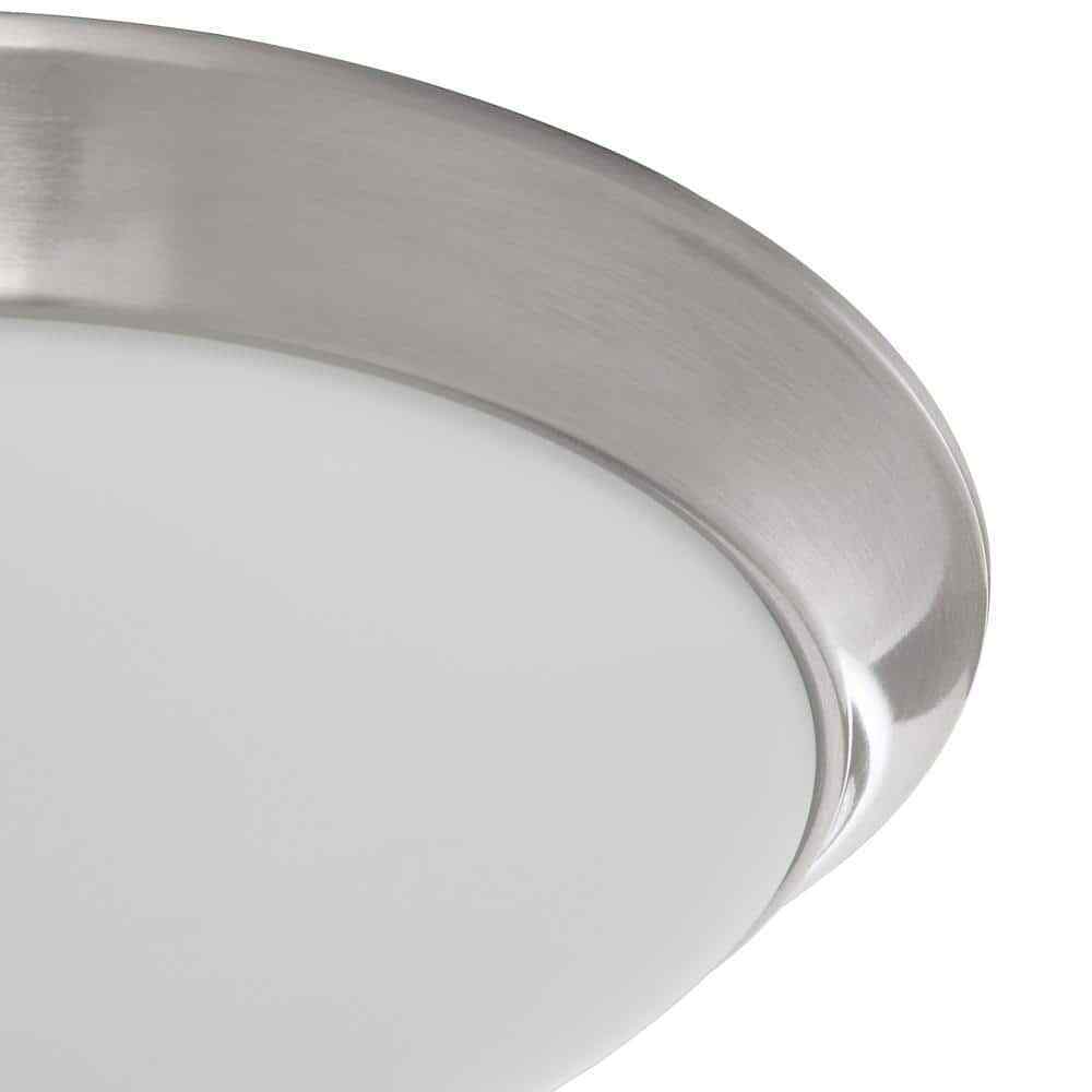 Hampton Bay Stetson 11 in. 1-Light Brushed Nickel LED Ceiling Light Flush Mount