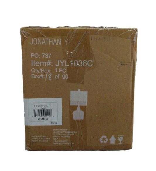JONATHAN Y Gemma 19 in. Clear Glass Bell LED Table Lamp JYL1036C