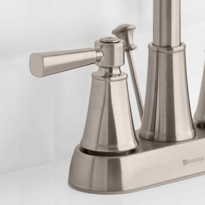 Glacier Bay Melina 4 in. Centerset Double Handle Bathroom Faucet Brushed Nickel