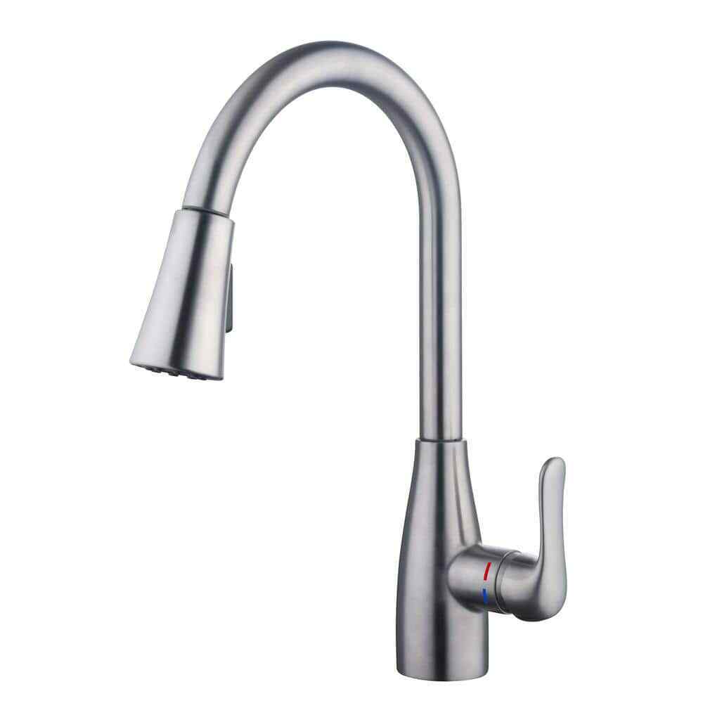 Glacier Bay McKenna 1-Handle Pull Down Sprayer Kitchen Faucet in Stainless Steel