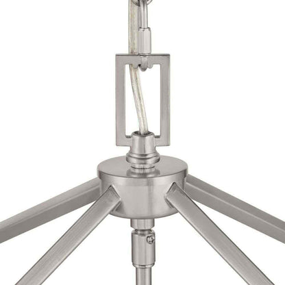 Home Decorators Weyburn 6-Light Brushed Nickel Caged Farmhouse Chandelier