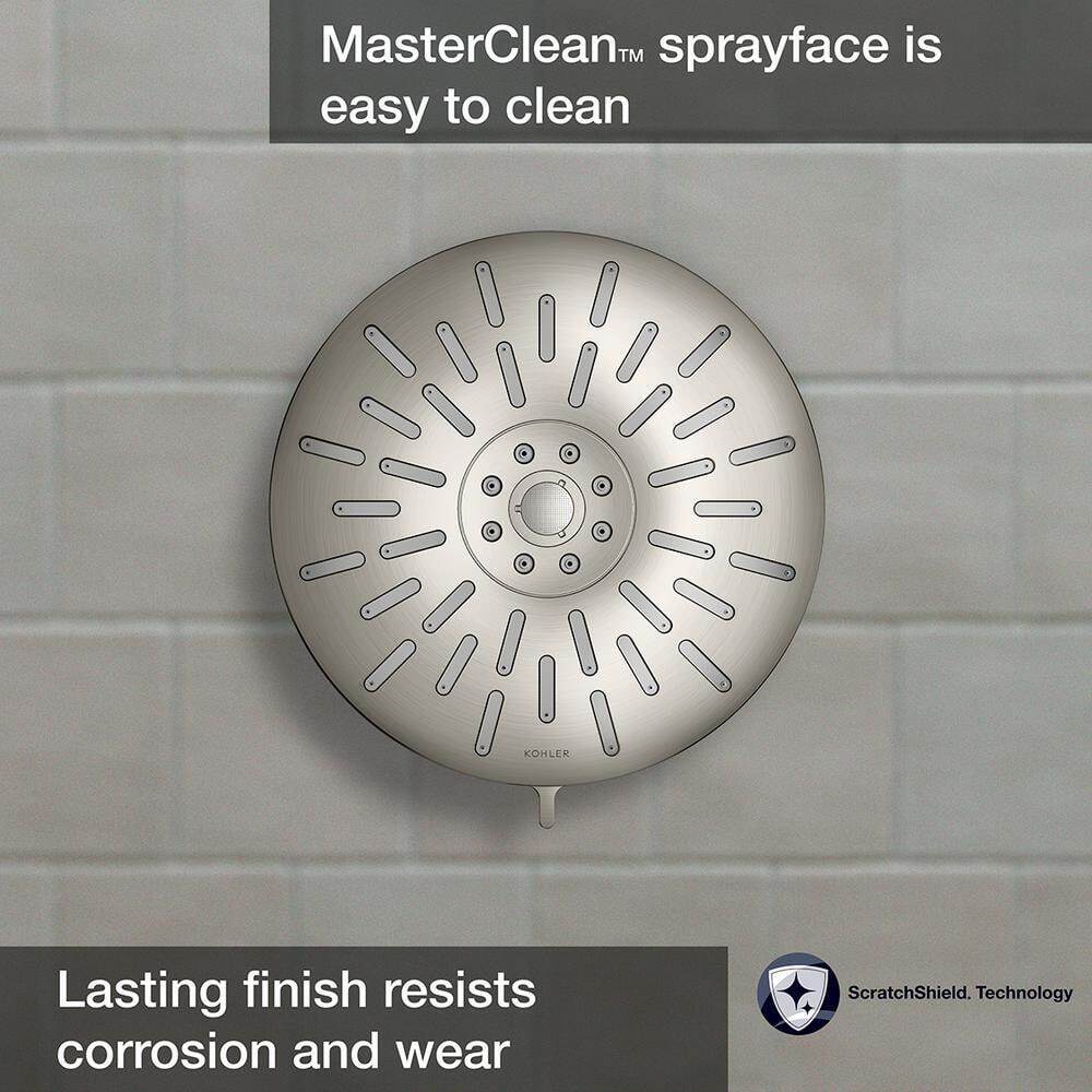 KOHLER Bellerose 3-Spray Patterns 1.75 GPM 8 in. Wall Mount Fixed Shower Head