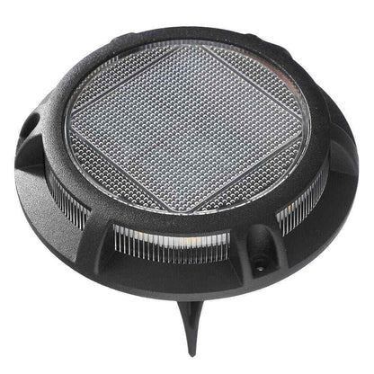 Hampton Bay Solar 15 Lumens Matte Black Integrated LED Disk Path Light 4-Pack