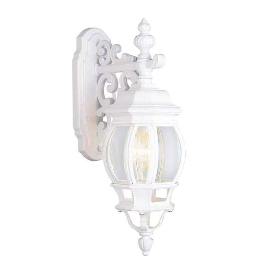 Bel Air Lighting Francisco 18" 1-Light White Lantern Outdoor Wall Light Fixture