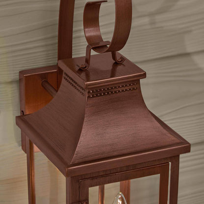 Hampton Bay Flaxton 24 in. Copper Outdoor Barn Wall Lamp w/ Clear Glass Shade