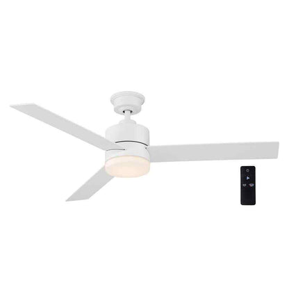 Hampton Bay Madison 52 in. Integrated LED Indoor Matte White Ceiling Fan
