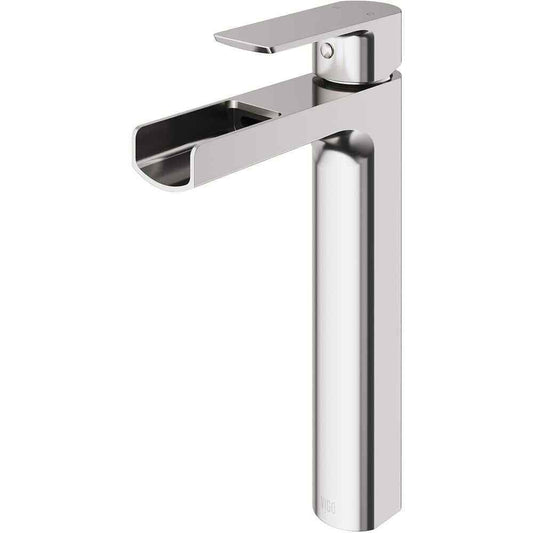 VIGO Amada Single Handle Single-Hole Bathroom Vessel Faucet in Brushed Nickel