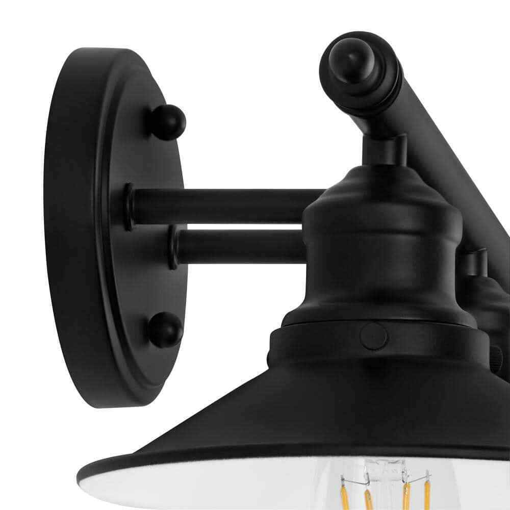 Hampton Bay Glenhurst 25 in. 3-Light Farmhouse Black Bathroom Vanity Light