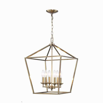 Home Decorators Weyburn 6-Light Brushed Brass Farmhouse Chandelier Light Fixture