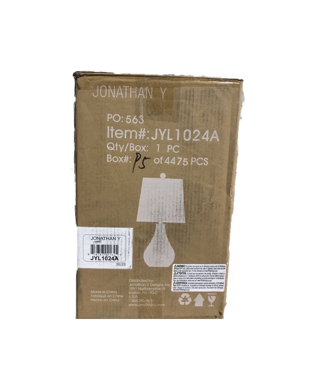 JONATHAN Y Mona 20.5 in. Seashell Mini Table Lamp
