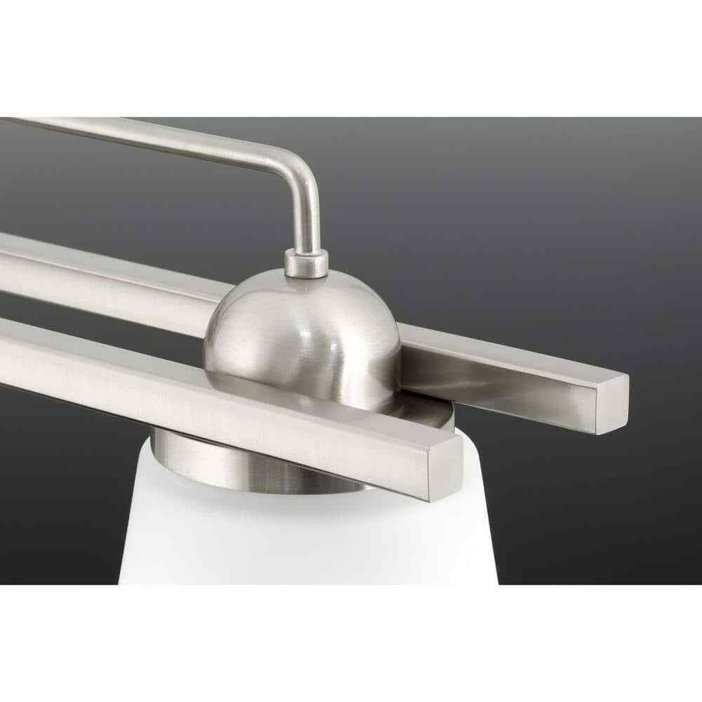 Progress Lighting Flight Collection Brushed Nickel Etched Glass Vanity Light