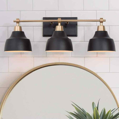 LNC Modern Black Bathroom Vanity Light w/24.5 in. 3-Light Metel Bath Wall Sconce