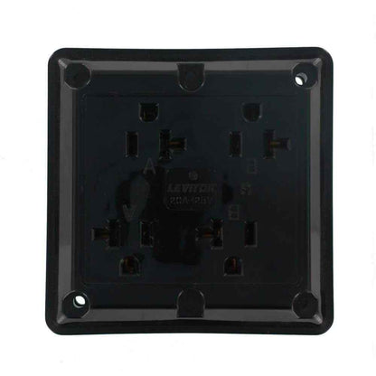 Leviton 20 Amp Industrial Grade Heavy Duty 4-in-1 Grounding Outlet Black