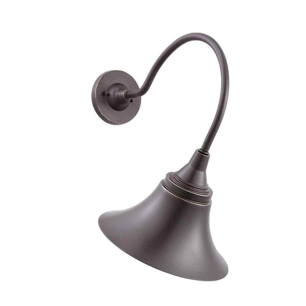 Progress Lighting Glenlake Bronze 19.6 in. Outdoor Wall Mount Gooseneck Lantern