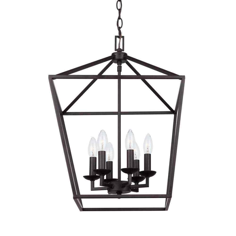 Home Decorators Weyburn 6-Light Bronze Farmhouse Chandelier Light Fixture