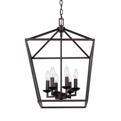 Home Decorators Weyburn 6-Light Bronze Farmhouse Chandelier Light Fixture
