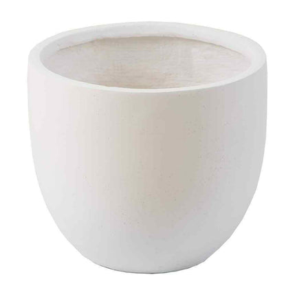 LuxenHome 9.2 in. H Round Tapered White MgO Composite Planter Pot