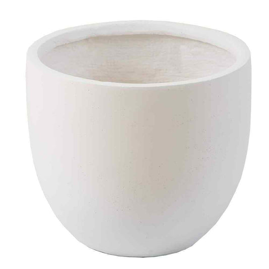 LuxenHome 9.2 in. H Round Tapered White MgO Composite Planter Pot