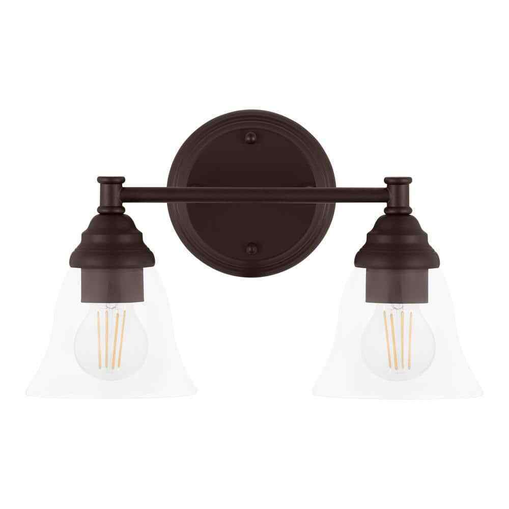 Hampton Bay Marsden 14.25 in. 2-Light Oil Rubbed Bronze Transitional Vanity
