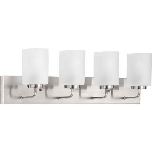Progress Lighting Merry Collection 30 in. 4-Light Brushed Nickel Vanity Light