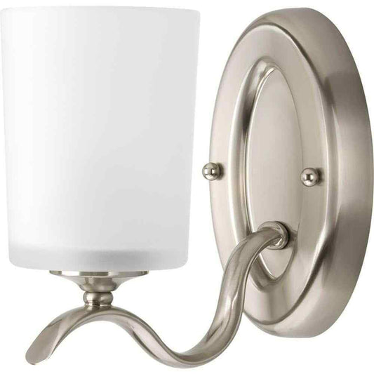 Progress Lighting Inspire 1-Light Brushed Nickel Etched Glass Wall Sconce