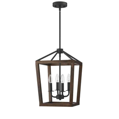 Pia Ricco 4-Light Matte Black Lantern Pendant 1Jay-51214