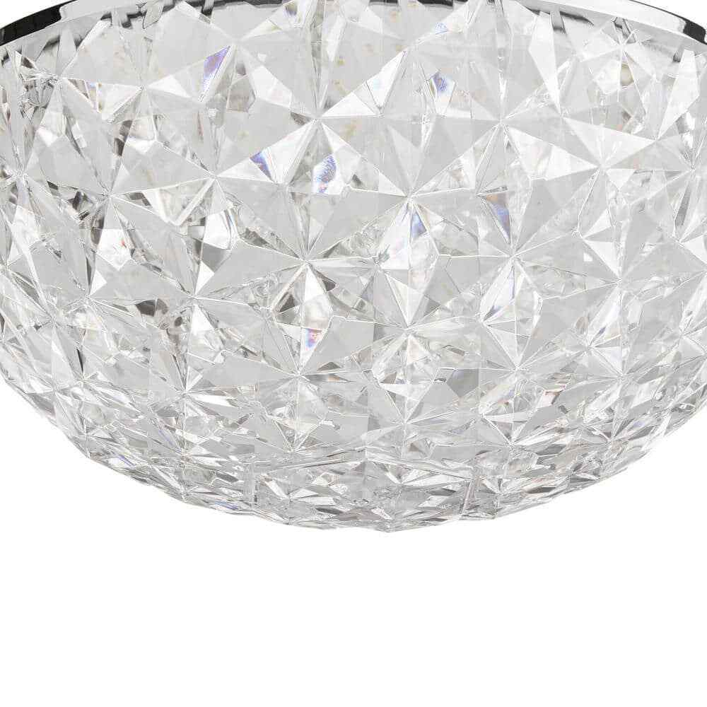 Home Decorators Ellis Place Chrome LED Round Flush Mount Modern Ceiling Light
