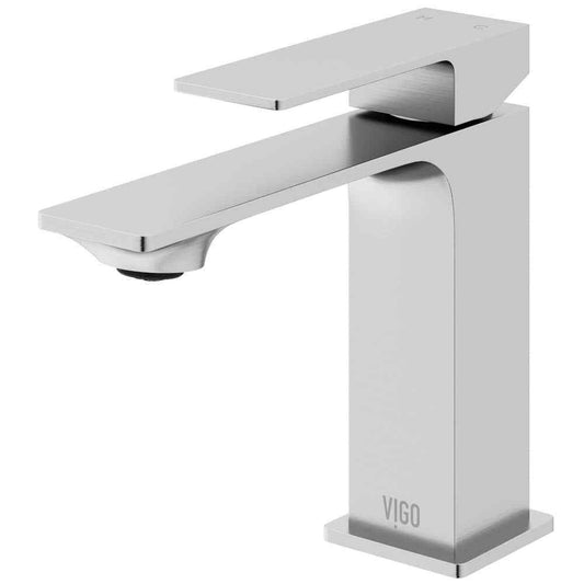 VIGO Dunn Single Handle Single-Hole Bathroom Faucet in Brushed Nickel VG01054BN