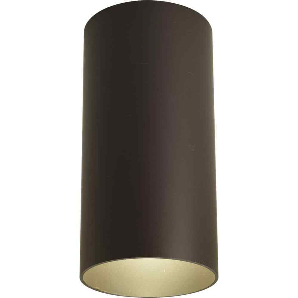 Progress Lighting Cylinder 6 in. Antique Bronze Modern Outdoor Ceiling Light