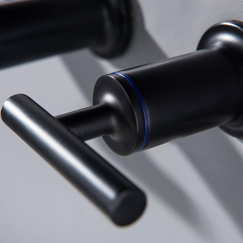 matrix decor Two-Handle Wall Mounted Bathroom Faucet in Matte Black