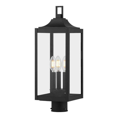 Home Decorators Havenridge Matte Black Outdoor Post Light w/ Clear Glass 1-Pack