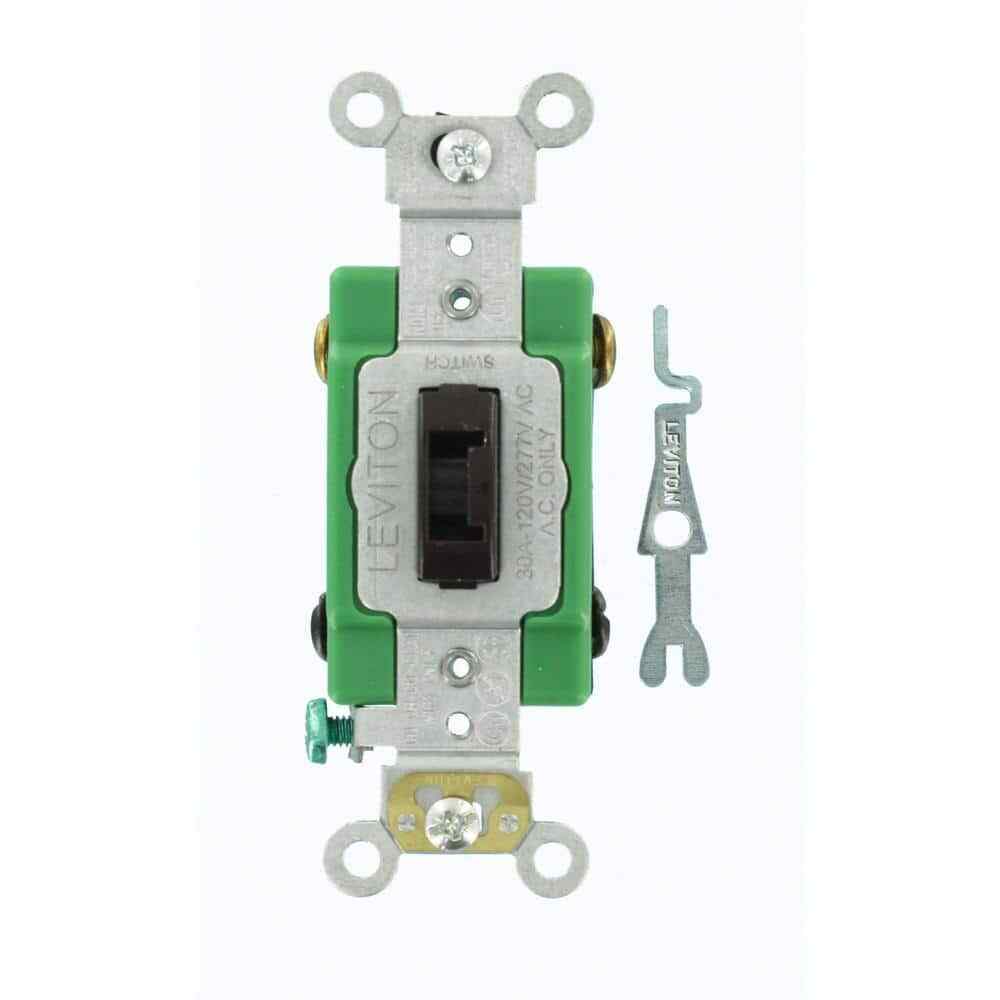 Leviton 30 Amp Industrial Grade Heavy Duty Double-Pole Locking Switch Brown