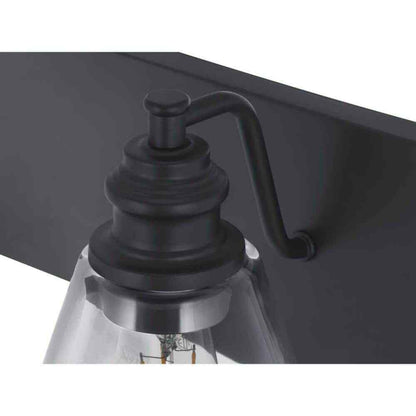 Hampton Bay Manor 24 in. 3-Light Matte Black Industrial Bathroom Vanity Light