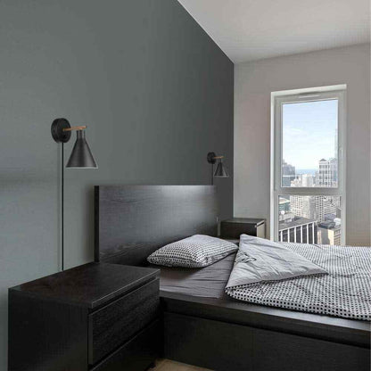 Globe Electric Tristan 4.8 in. Matte Black Plug-In or Hardwire Sconce