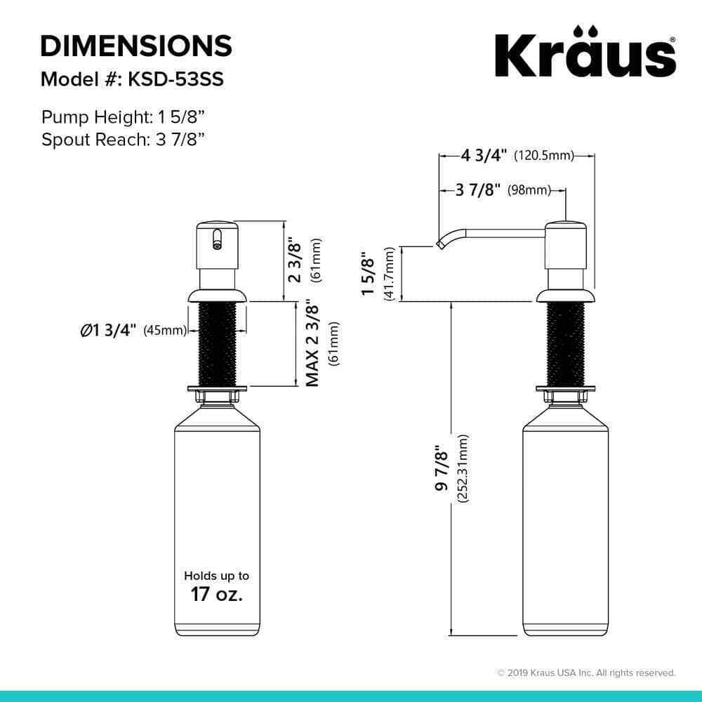 KRAUS Boden Kitchen Soap Dispenser in Stainless Steel KSD-53SS