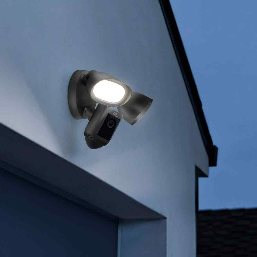 Ring Floodlight Cam Wired Pro Smart Security Video Camera w/ 2 LED Lights Wifi
